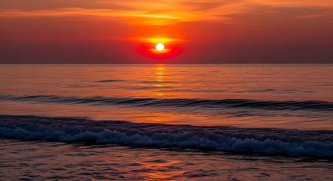 Beautiful ocean sunset seascape wallpaper hd beach sunrise scenic nature background photography image stock photo