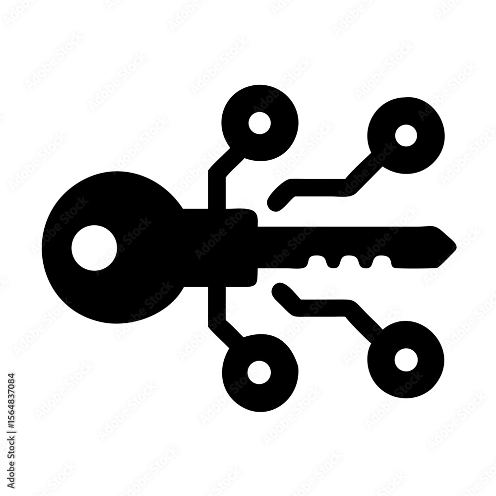 Poster digital key security technology access control encryption cyber safety data protection system
