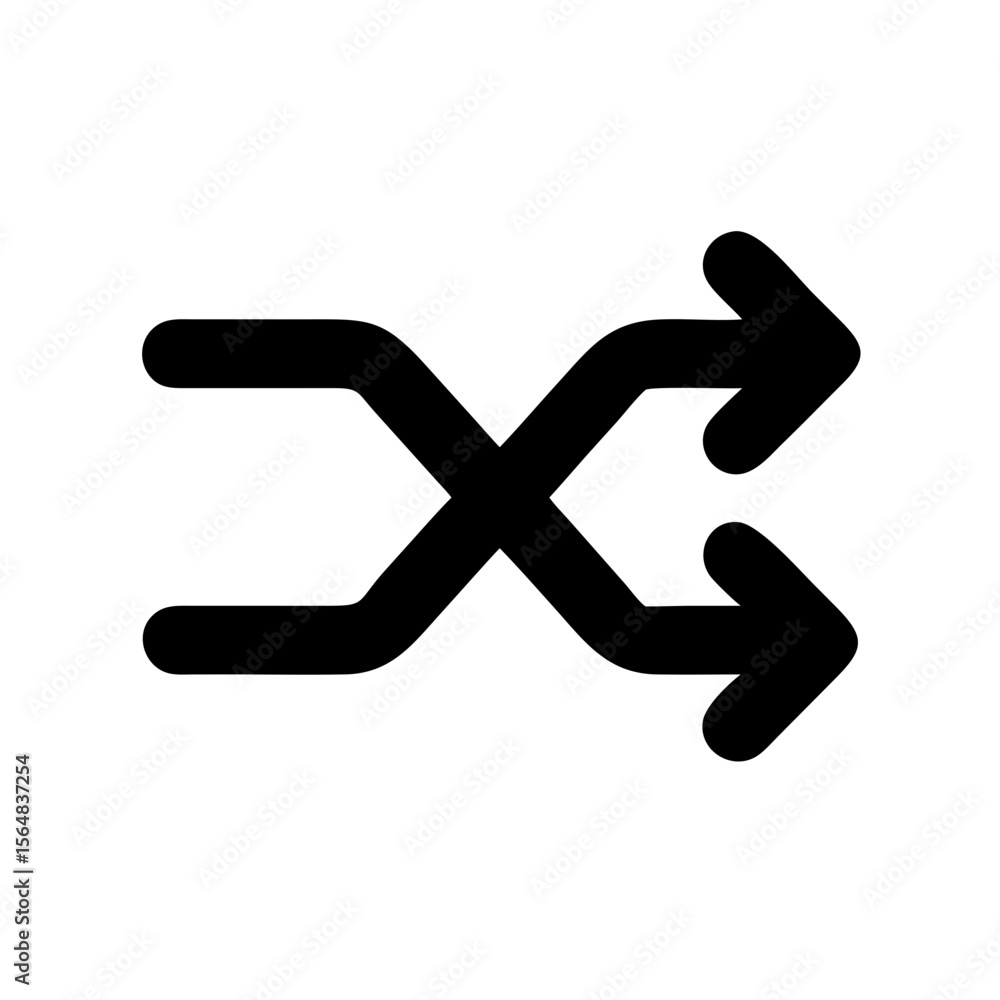 Poster explore shuffle random arrows icon vector illustration design for music play and change order concep