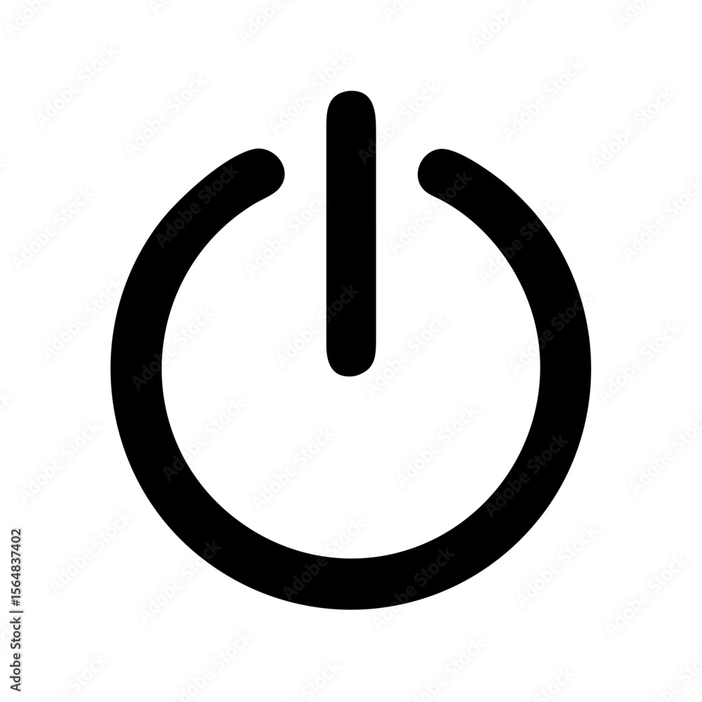 Fototapete power button icon symbol vector graphic illustration on off switch sign design element interface ui