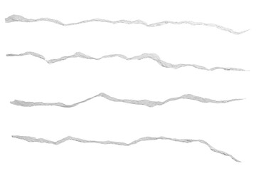 Ripped paper edges isolated on a transparent background. Rough torn paper edges. Design elements...