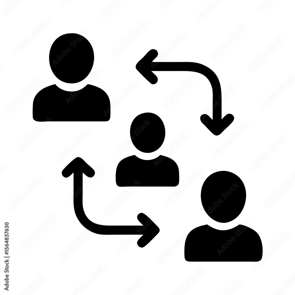 Poster people flow chart diagram process user interface design icon symbol vector illustration exchange dia