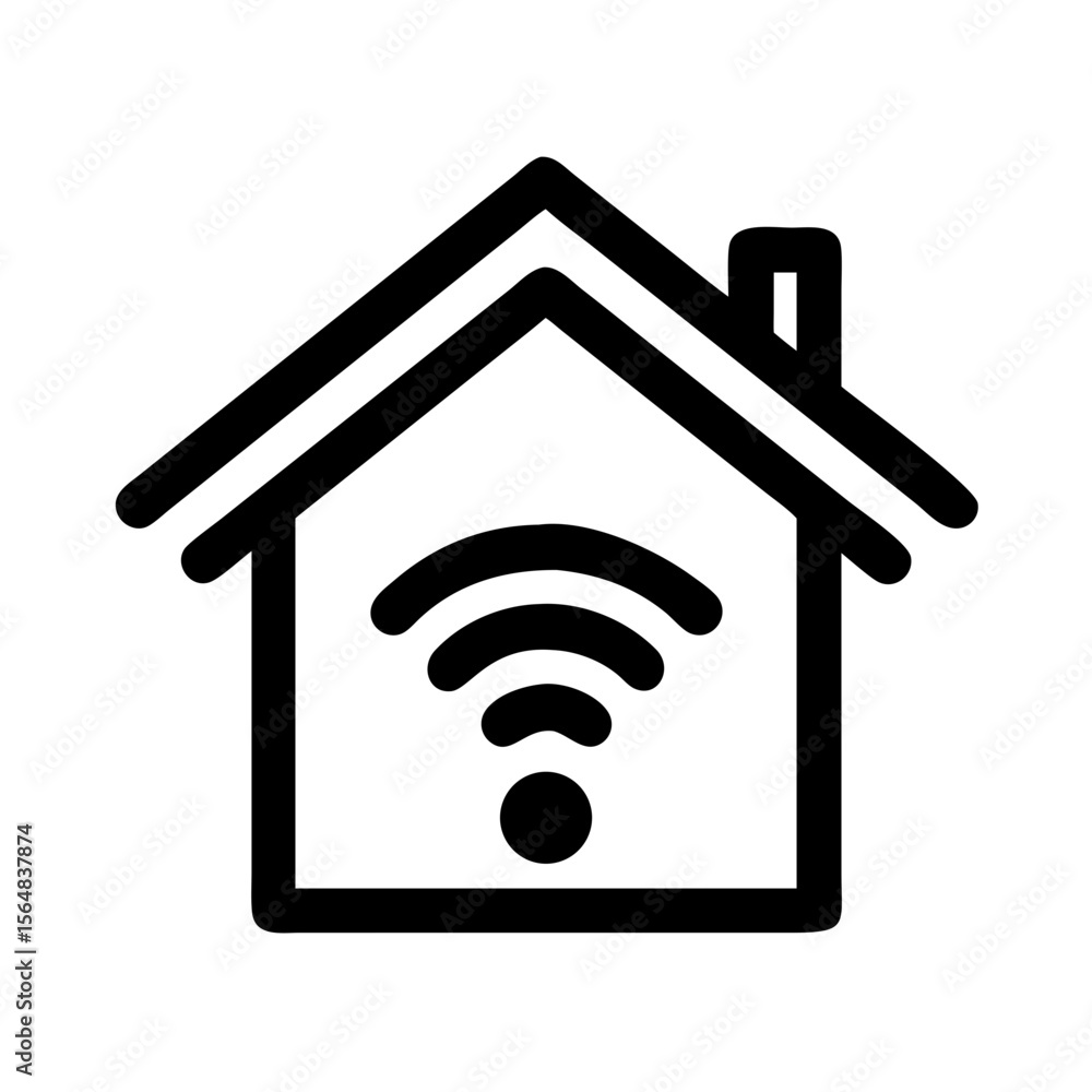 Aufkleber smart home wifi connection wireless network internet of things iot automation technology system icon
