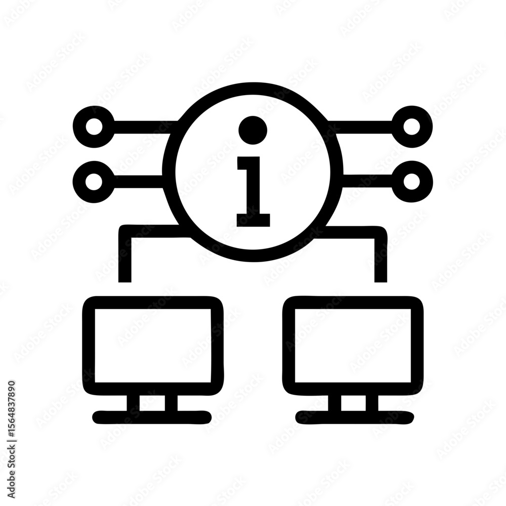 Poster Information network system diagram computer connection server data technology concept online sharing