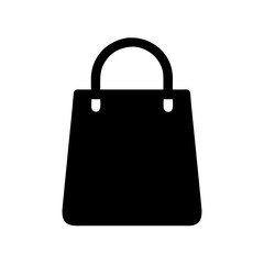 Black shopping bag icon vector illustration, retail bag, market bag, purchase bag, tote bag design
