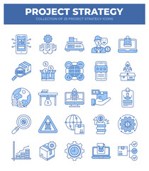 Project Strategy Icons. 25 Essential Icons for Business Planning and Management