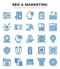 SEO & Marketing web icons in Two Color style.