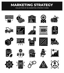 Collection of 25 Marketing Strategy Icons: Boost Your Business Growth