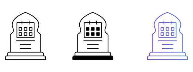 Bereavement Leave Icon – Line, Glyph & Gradient Style