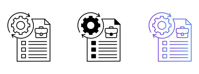 Corporate Business Management Icon – Line, Glyph & Gradient Style