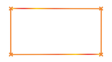 Obraz premium Rectangular orange gradient frame border illustration on white background