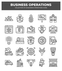 Collection of 25 Business Operations Icons: Streamline Your Workflow