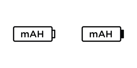mAh icon Simple vector illustration for graphic and web design.