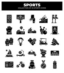 Collection of 25 Sports Icons. A Visual Guide to Various Sports and Activities