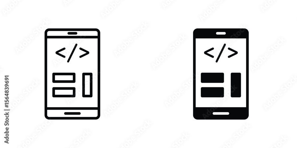 Poster mobile apps development icon simple vector illustration for graphic and web design.