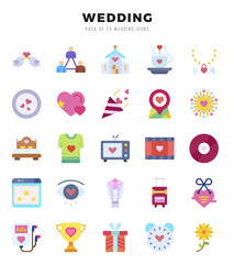 Wedding Flat icons. Vector Flat illustration.