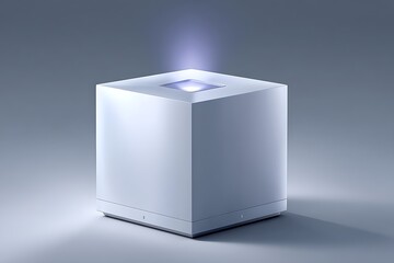 White smart bin ambient lighting high resolution photo