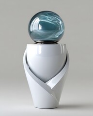 White trash bin with tech inspired look high resolution picture