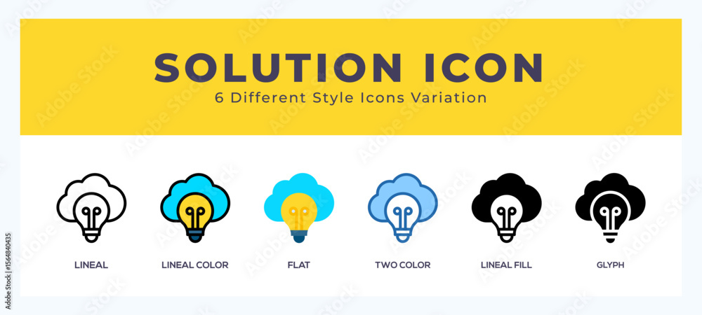 Aufkleber solution set of icons. vector illustration with different styles.