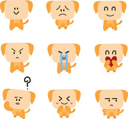 Set of Dog with Various Emotional