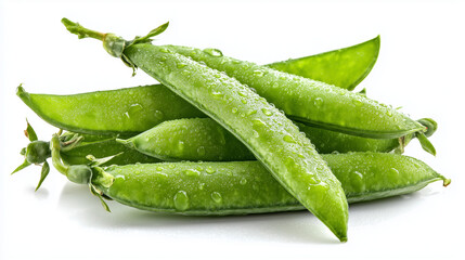 Green Peas Close-Up – Natural Freshness on White Background

