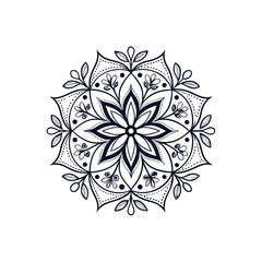 Exquisite symmetrical floral motif graphic, ideal for intricate designs or sophisticated logo elements in any visual project
