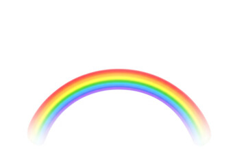 A colorful rainbow arch isolated on transparent background