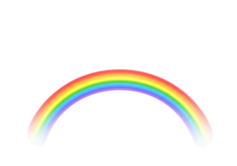 A colorful rainbow arch isolated on transparent background