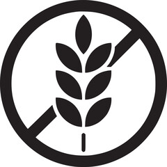 Gluten free icon symbol vector image for celiac disease diet and healthy lifestyle no wheat grain allergen on transparent background
