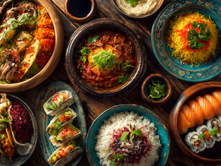 中東・アジア融合の豊かな食卓