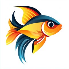 Colorful tropical fish swimming with vibrant fins in a lively underwater setting