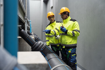 Industrial services. Repair and maintenance of water pipes network system. Team of engineer or...