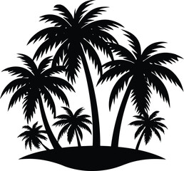Obraz premium Silhouette of palm trees at Sunset silhouette 