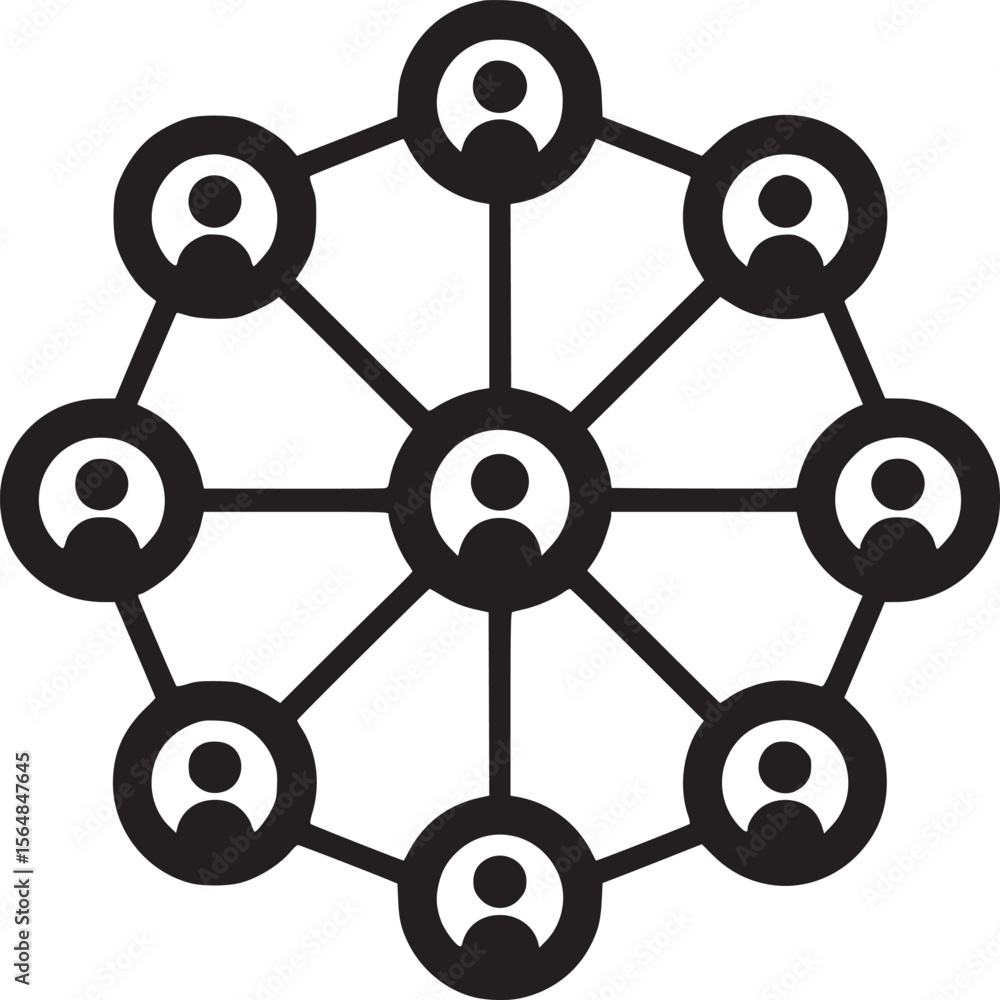 Poster understanding the network connection social media community and relationship marketing concept icon 