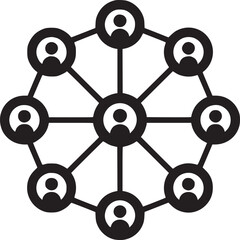 Understanding the network connection social media community and relationship marketing concept icon design on transparent background