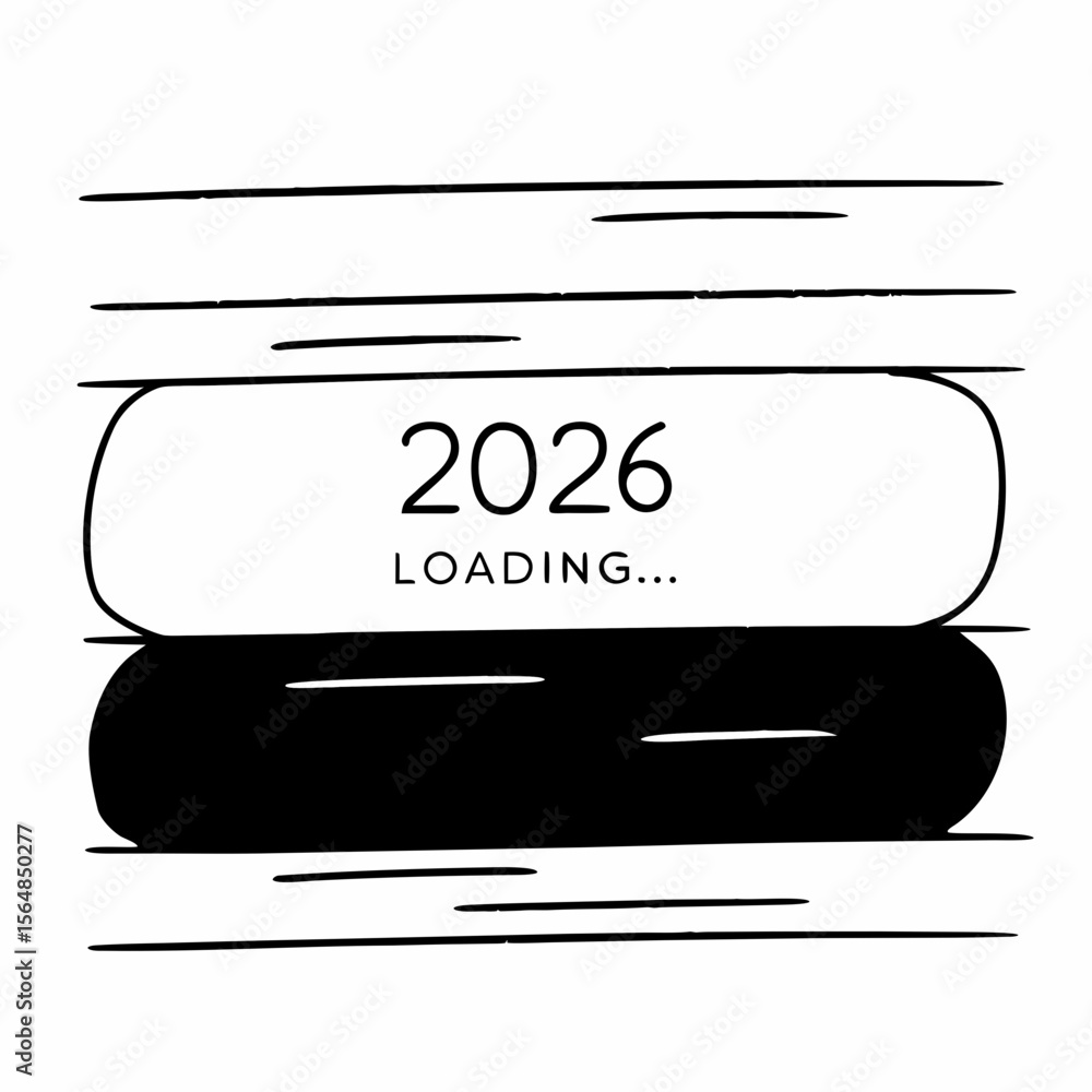 Poster a simple bar shows 2026 loading isolated on white background