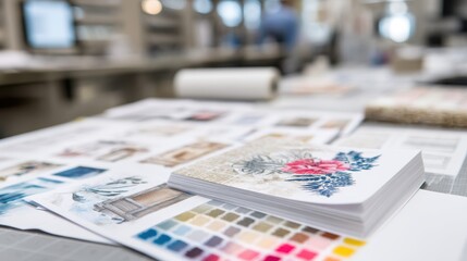 Modern Creative Design Studio Interior with Teamwork and Technology Concept