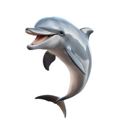 Happy dolphin leaping out of water isolated on transparent background © NaimulHassan