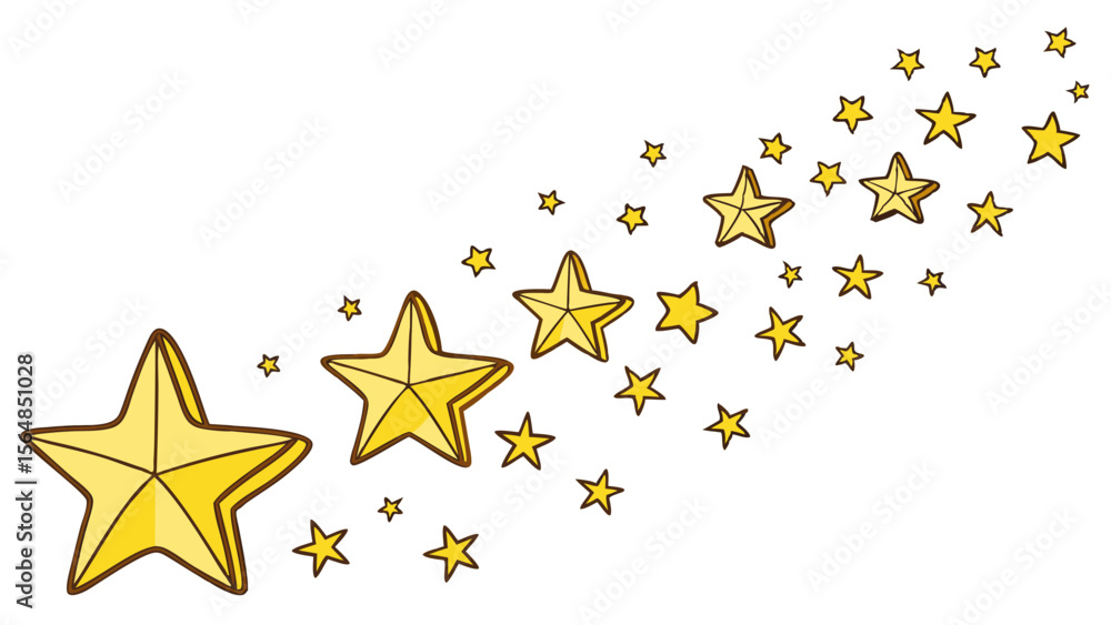 Poster vector bright golden stars create whimsical pattern, adding magical touch to any design