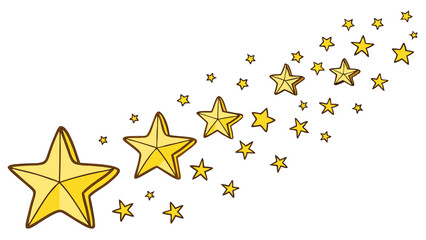 Vector Bright golden stars create whimsical pattern, adding magical touch to any design