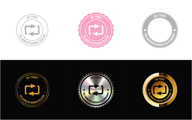 Collaborative Business Relationships BS 11000. ISO standard certificate, logo, seal, icon, stamp, badge vector.