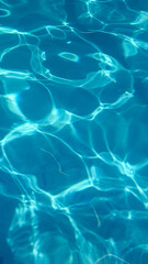 Rippled aquamarine pool reflections dance under sunlight, embodying Serendipity Day's whimsical tranquility and Water Conservation Week awareness