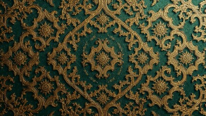 Elegant gold and green art deco pattern design