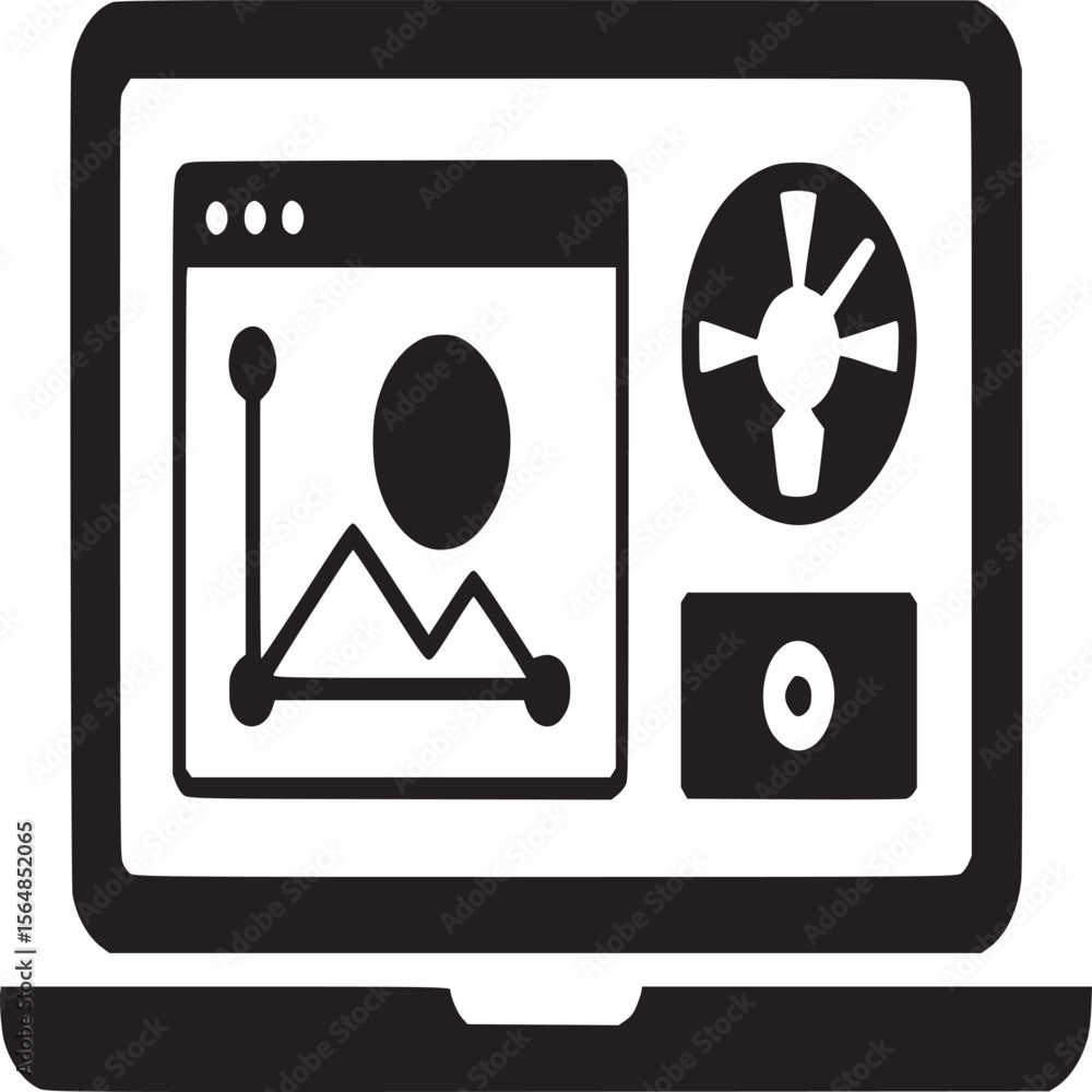 Poster laptop data analysis and visualization software for business intelligence and reporting tools on tra