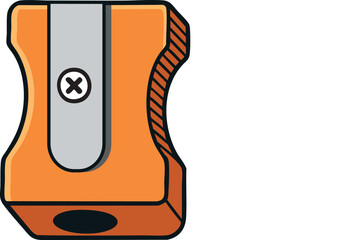 Orange Pencil Sharpener Illustration 