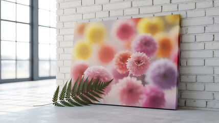 Colorful flowers in soft focus, vibrant hues.
