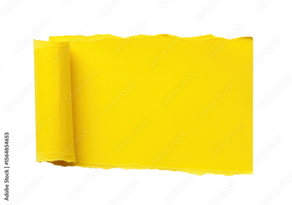 Aufkleber a strip of torn white paper with a rolled edge and rough texture isolated on transparent background