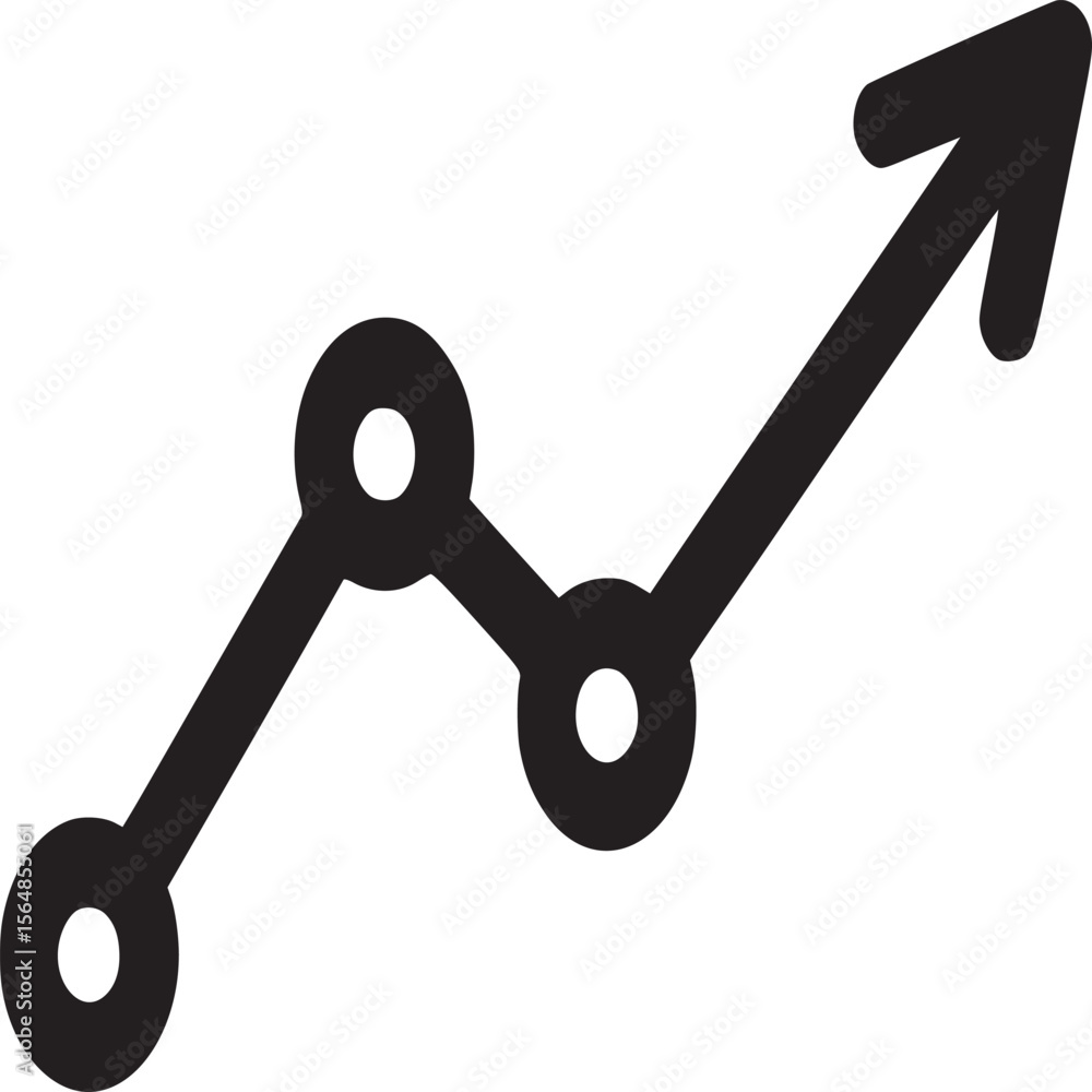 Aufkleber understanding growth chart icon vector illustration for business success and performance analysis on