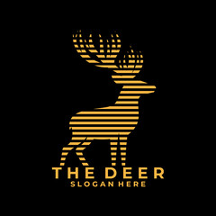Monogram deer logo design vector template