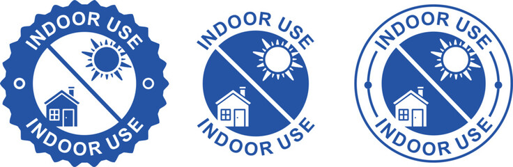 Indoor Use Label – Vector Icon Badge for Product Packaging and Safety Instructions